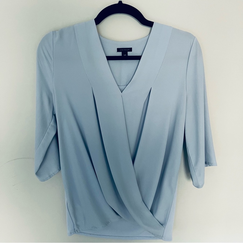Drape front blouse